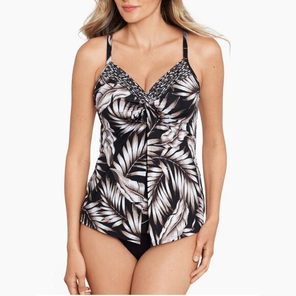 Miraclesuit Oasis Lve Knot Tankini Set Top & Bottom Women's Size 12 - Picture 1 of 13